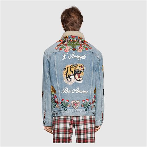 gucci band men's denim jacket.